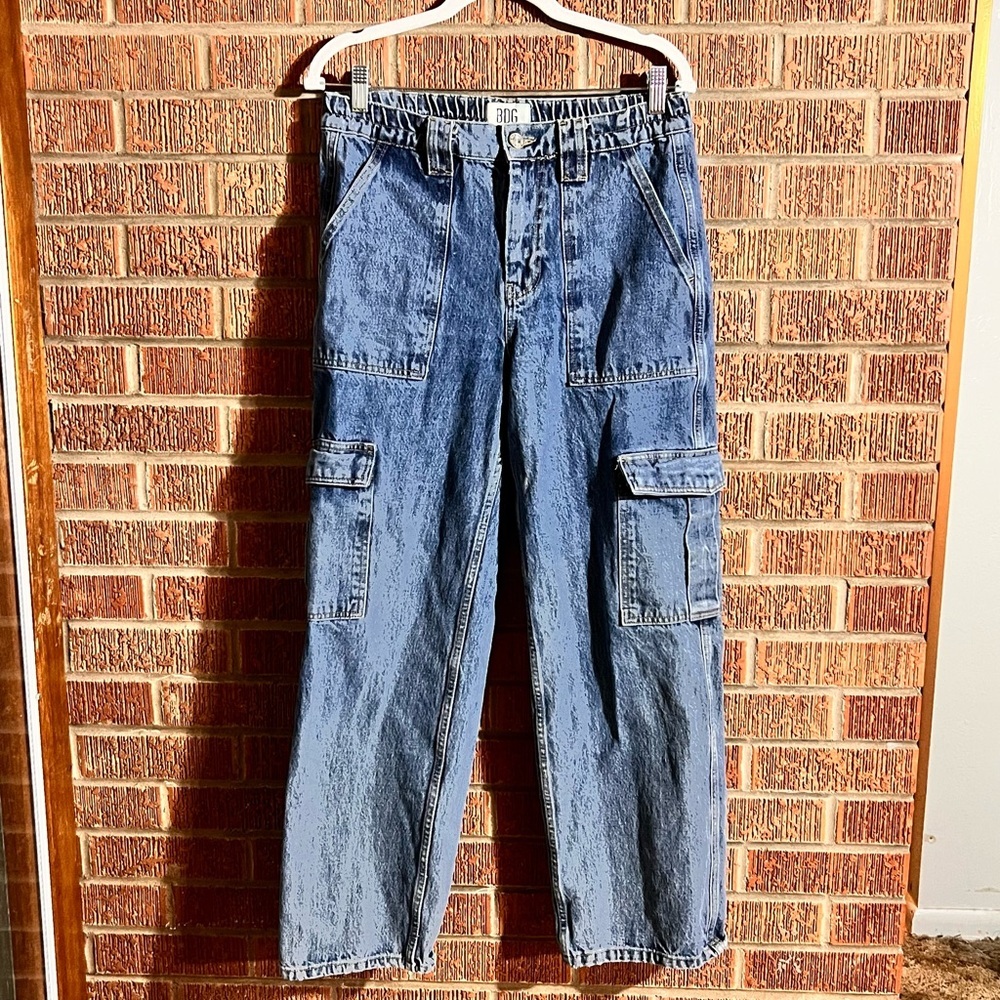 BDG 90’s Cargo Denim Straight Leg Jeans Size 29 - Picture 2 of 6